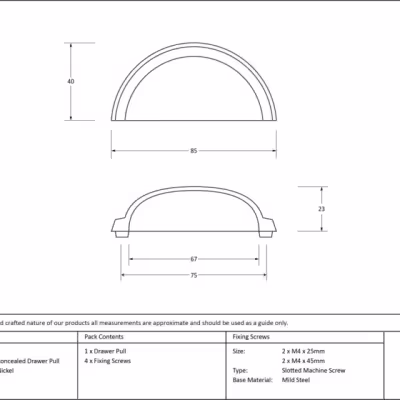 Polished Nickel Regency Concealed Drawer Pull - Image 3