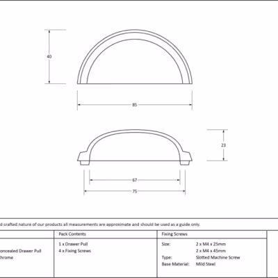 Polished Chrome Regency Concealed Drawer Pull - Image 3