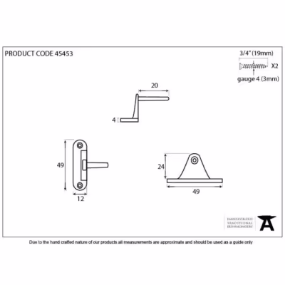 Polished Nickel Cranked Casement Stay Pin - Image 3