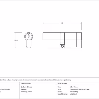 Aged Brass 40/40 5pin Euro Cylinder - Image 3