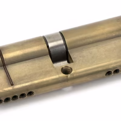 Aged Brass 40/40 5pin Euro Cylinder