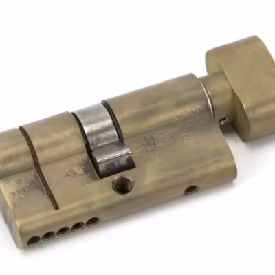 Aged Brass 30/30 5pin Euro Cylinder/Thumbturn KA