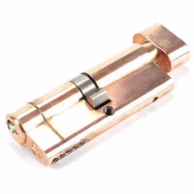 Polished Bronze 40/40 5pin Euro Cylinder/Thumbturn KA