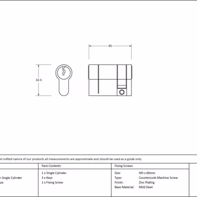 Aged Bronze 35/10 5pin Single Cylinder - Image 3