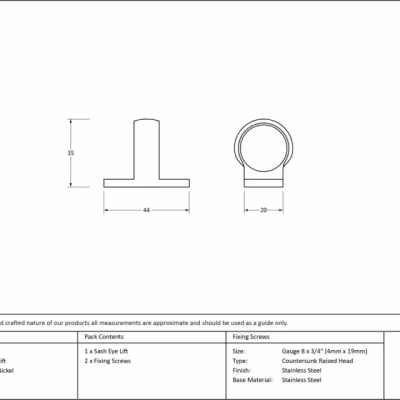 Polished Nickel Sash Eye Lift - Image 4