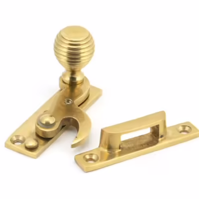 Polished Brass Beehive Sash Hook Fastener
