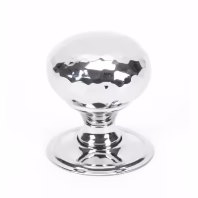 Polished Chrome Hammered Mushroom Cabinet Knob 32mm