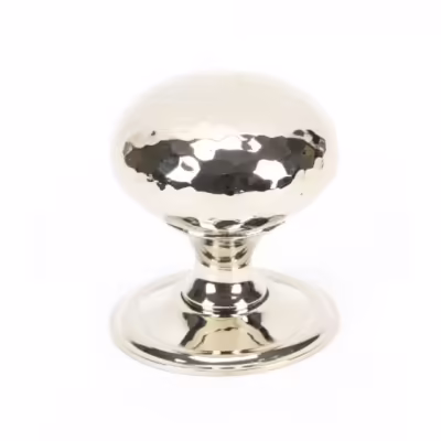 Polished Nickel Hammered Mushroom Cabinet Knob 38mm