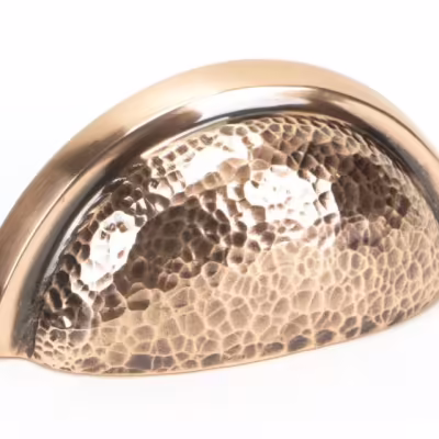 Polished Bronze Hammered Regency Concealed Drawer Pull
