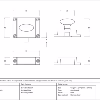 Black Cabinet Latch - Image 3