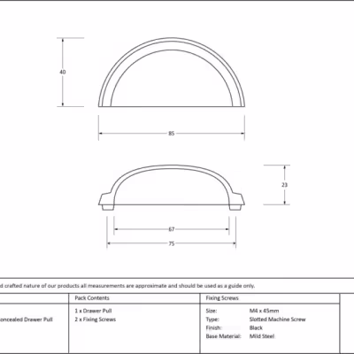 Black Regency Concealed Drawer Pull - Image 3