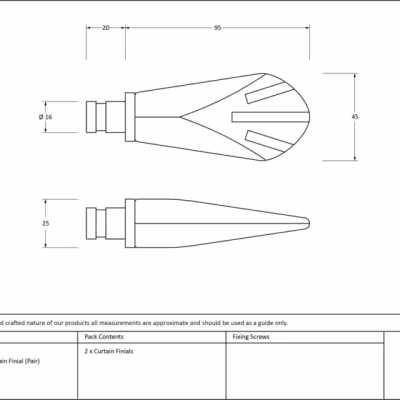 Black Shell Curtain Finial (pair) - Image 3