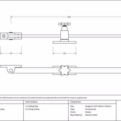 Pewter 12" Sliding Stay - Image 3
