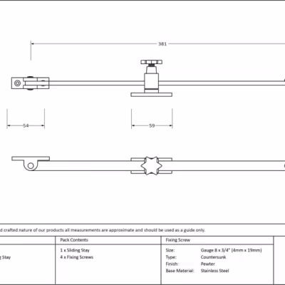 Pewter 15" Sliding Stay - Image 3