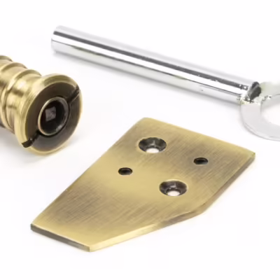 Aged Brass Key-Flush Sash Stop