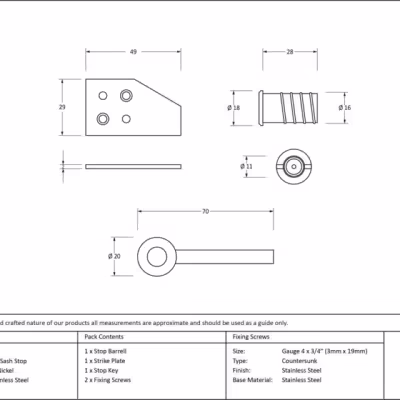 Polished Nickel Key-Flush Sash Stop - Image 3
