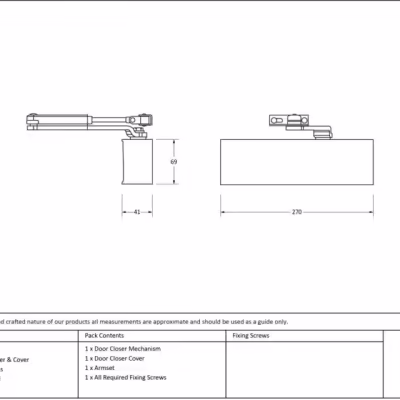 Aged Brass Size 2-5 Door Closer & Cover - Image 3