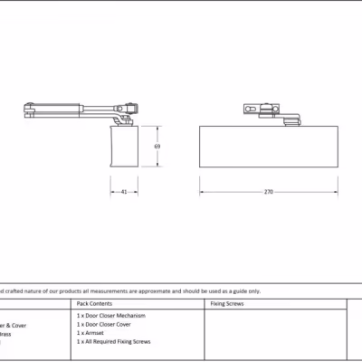 Polished Brass Size 2-5 Door Closer & Cover - Image 3