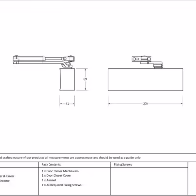 Polished Chrome Size 2-5 Door Closer & Cover - Image 3