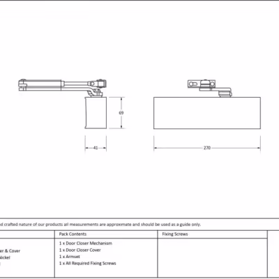 Polished Nickel Size 2-5 Door Closer & Cover - Image 3