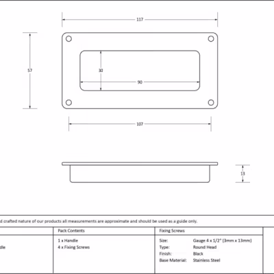 Black Flush Handle - Image 3