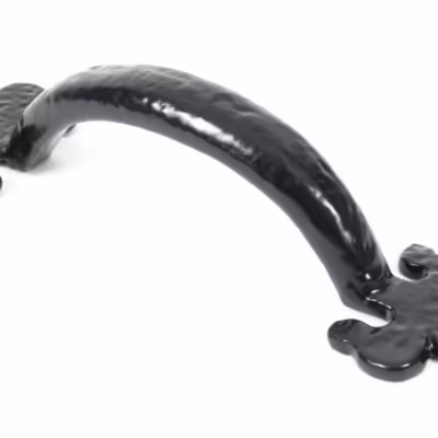 Black Cast 6" Fleur De Lys Pull Handle - Image 1