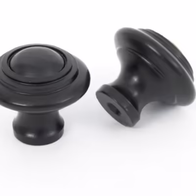 Black Ringed Cabinet Knob - Small
