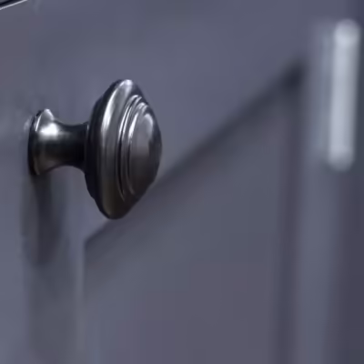 Black Ringed Cabinet Knob - Large - Image 3