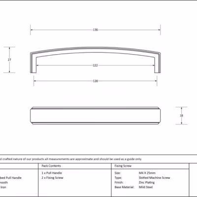 Natural Smooth 5 1/2" Ribbed Pull Handle - Image 3