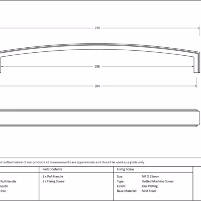 Natural Smooth 9" Ribbed Pull Handle - Image 3