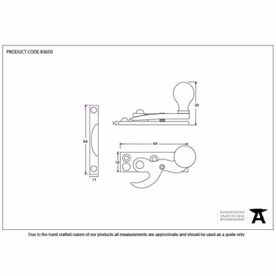 Beeswax Sash Hook Fastener - Image 3
