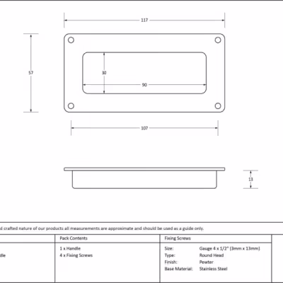 Pewter Flush Handle - Image 4