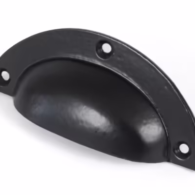 Black 4" Plain Drawer Pull