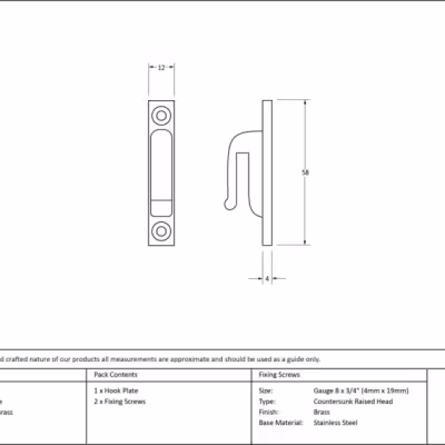 Polished Brass Hook Plate - Image 3