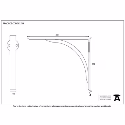 Black 10'' x 7'' Curved Shelf Bracket - Image 3