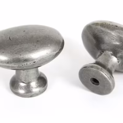 Pewter Oval Cabinet Knob