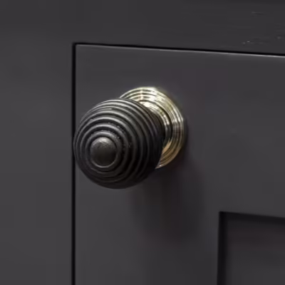 Ebony and PN Beehive Cabinet Knob 38mm - Image 4