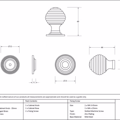 Ebony and AB Beehive Cabinet Knob 35mm - Image 3