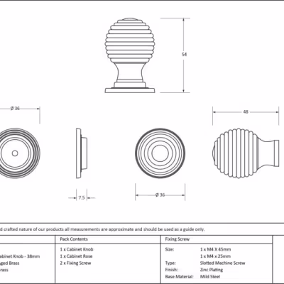 Ebony and AB Beehive Cabinet Knob 38mm - Image 3
