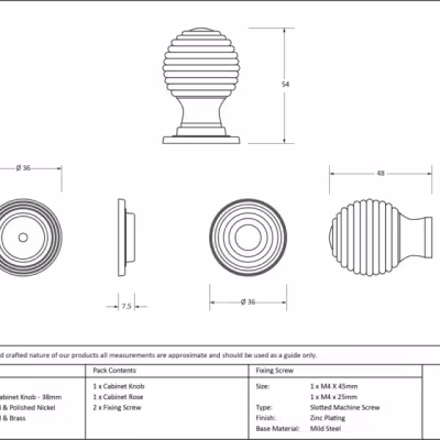 Rosewood and PN Beehive Cabinet Knob 38mm - Image 3