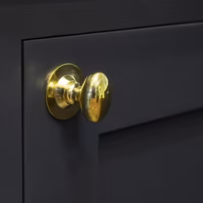 Polished Brass Oval Cabinet Knob 33mm - Image 4