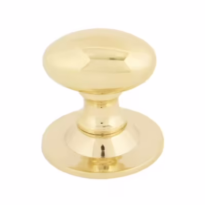 Polished Brass Oval Cabinet Knob 33mm