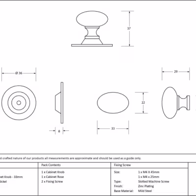 Polished Nickel Oval Cabinet Knob - Image 3