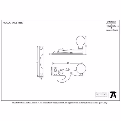 Polished Brass Prestbury Sash Hook Fastener - Image 4