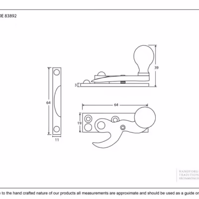 Polished Chrome Prestbury Sash Hook Fastener - Image 3
