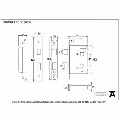Black 3" Euro Profile Sash Lock - Image 3