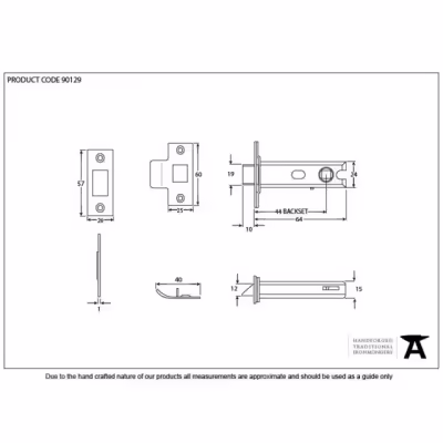 PVD Brass 2½" Heavy Duty Latch - Image 2