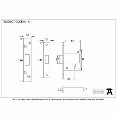 SS 2½" 5 Lever BS Deadlock - Image 2