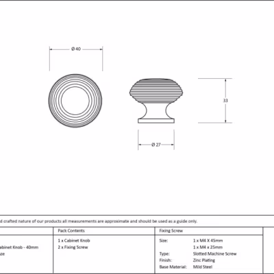 Aged Bronze Beehive Cabinet Knob 40mm - Image 3