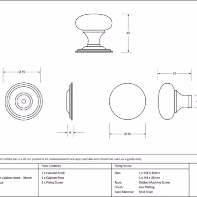 Aged Bronze Mushroom Cabinet Knob 38mm - Image 3